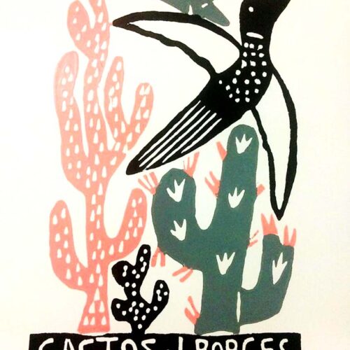 Xilogravura P - Cactos - de J. Borges