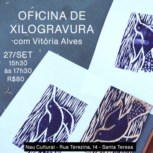 Oficina de Xilogravura 27/SET com Vitória Lima