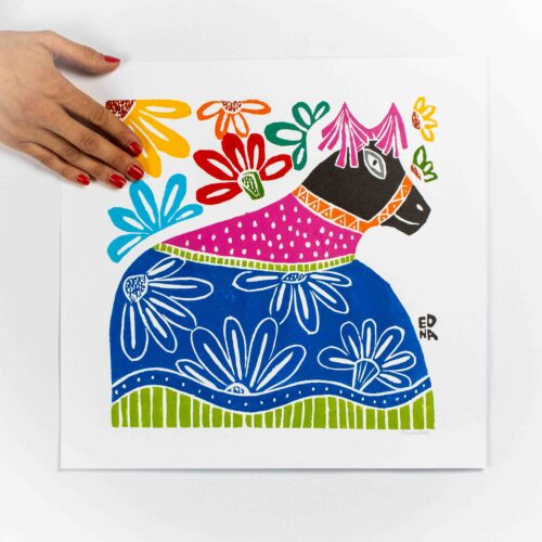 Xilogravura Boi-bumbá de Edna (38x38)