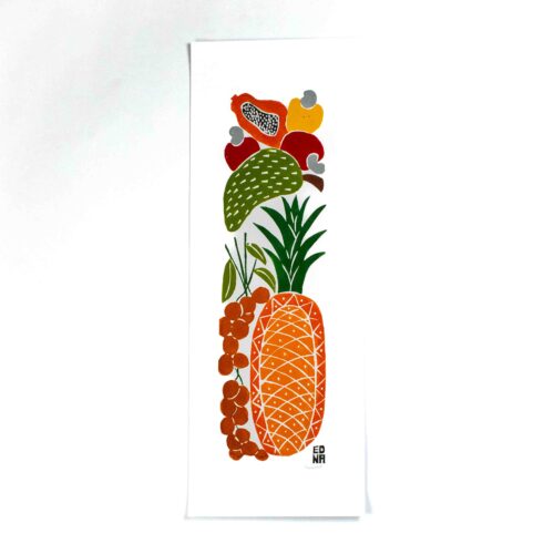 Xilogravura Frutas de Edna (24x66)