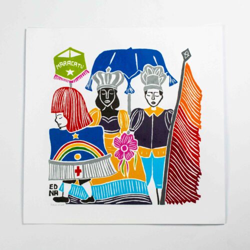 Xilogravura Maracatu de Edna (38x38)