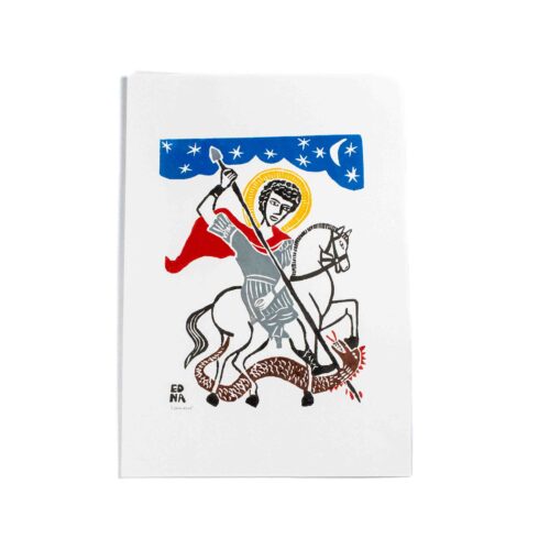 Xilogravura São Jorge de Edna (33x49)