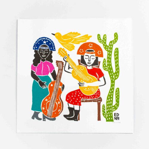 Xilogravura Violeiras de Edna (38x38)