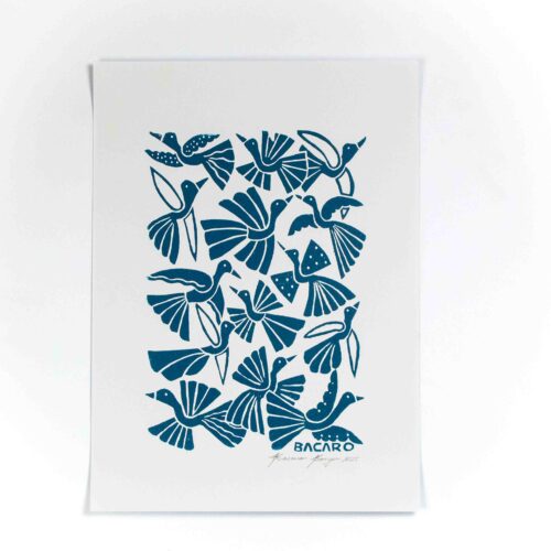 Xilogravura Revoada de Bacaro (24x33)