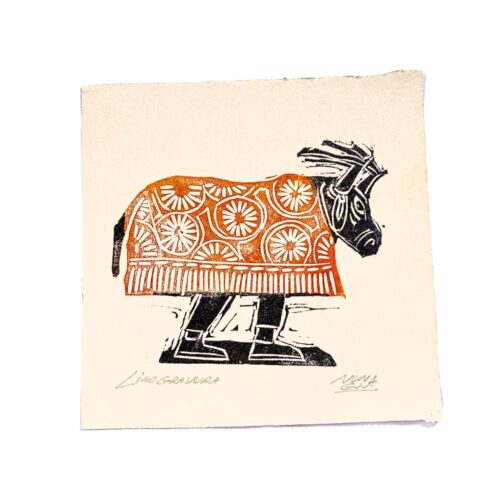 Linogravura Boi bumbá P de junGlas