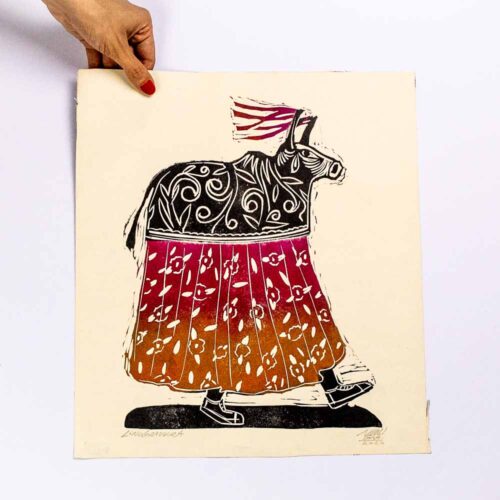 Linogravura Boi bumbá de junGlas