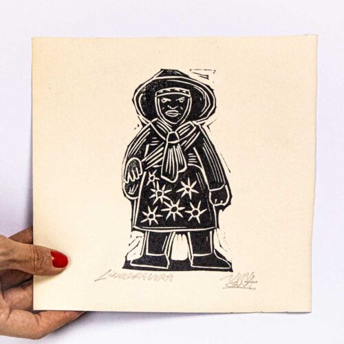 Linogravura Maria Bonita P de junGlas