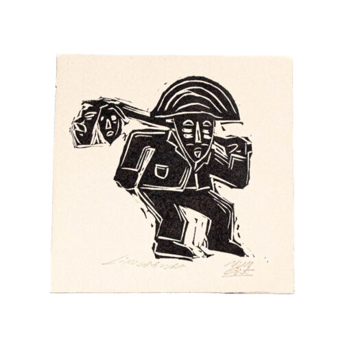 Linogravura Mascarado P de junGlas