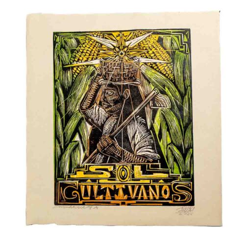 Linogravura Sol Cultivanos de junGlas